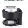 30X Loupe Magnifier USB Rechargeable 6 Lights Portable Metal Eye Loupe Sewing Magnifying Dlass for Textile Optical Jewelry Tool Coins less