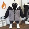 Boys' Jackets Autumn and Winter Models Parker Clothes Plus Velvet Thickened Children's Cotton Clothes