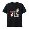 Reading Is Out of This World Space Book Lover Teacher T Shirt Vintage Washed Fashion Breathable Versatile Slightly Soft