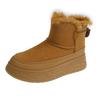 Women's Winter Chunky Platform Snow Boots Anti-Slip Comfortable Short Booties Shoes With Faux Fur Lining for Women Casual Faux Suede Warm Ankle Boots