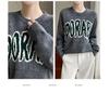 **Women's Korean Style Crew Neck Letter Jacquard Wool Sweater - 2025 Autumn/Winter Collection**