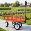 Garden Cart, 408.2 kg, Heavy Duty Steel Yard and Garden Utility Wagon with 10-Inch Tires, Outdoor Gardening Stool with Adjustable Handle, Detachable