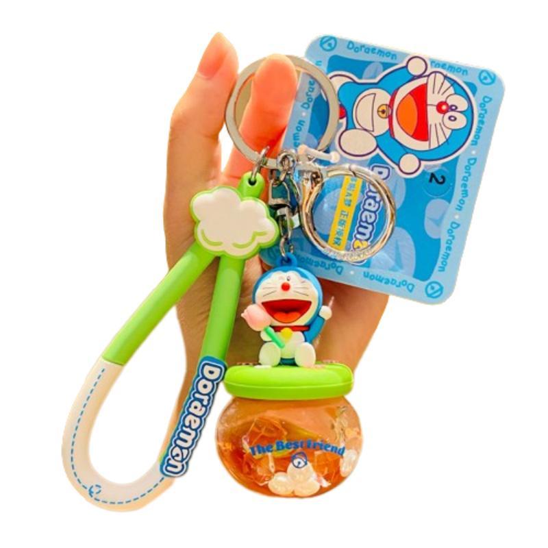 Doraemon Floating Bottle Keychain Cute Acrylic Material Ideal For Car Or Backpack
