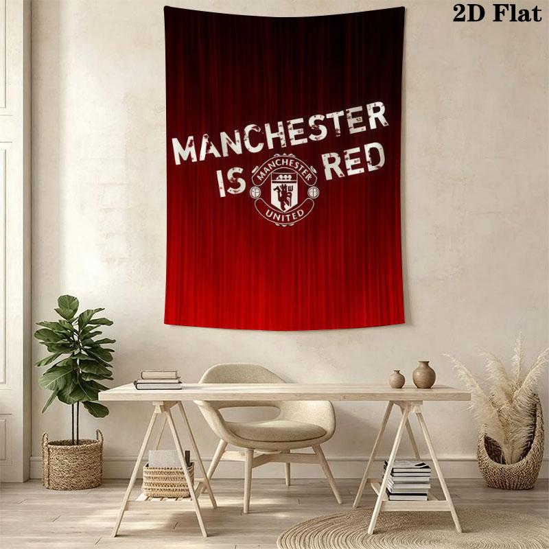 Grand MUFC TriumphWall Hanging Printed Fabric Blanket Decorative Tapestries for Bedroom Living Room Home Decor