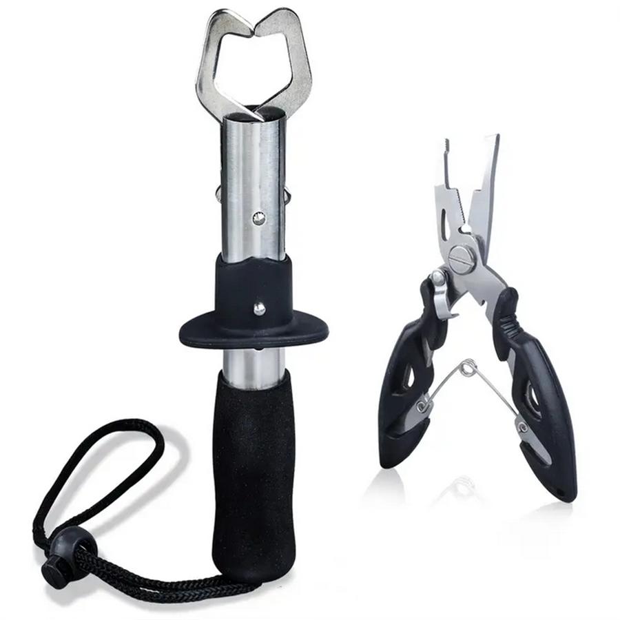 FTK Рыболовные клещи из нержавеющей стали с резаком для разъемных колец и набором тросов — незаменимая вещь для коробок со снастями и любителей рыбалки!