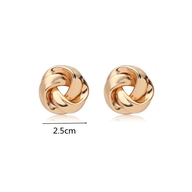 Big Metal Personality button Stud Earrings For Women Gold Statement Spiral Whirlpool Earing New Jewelry