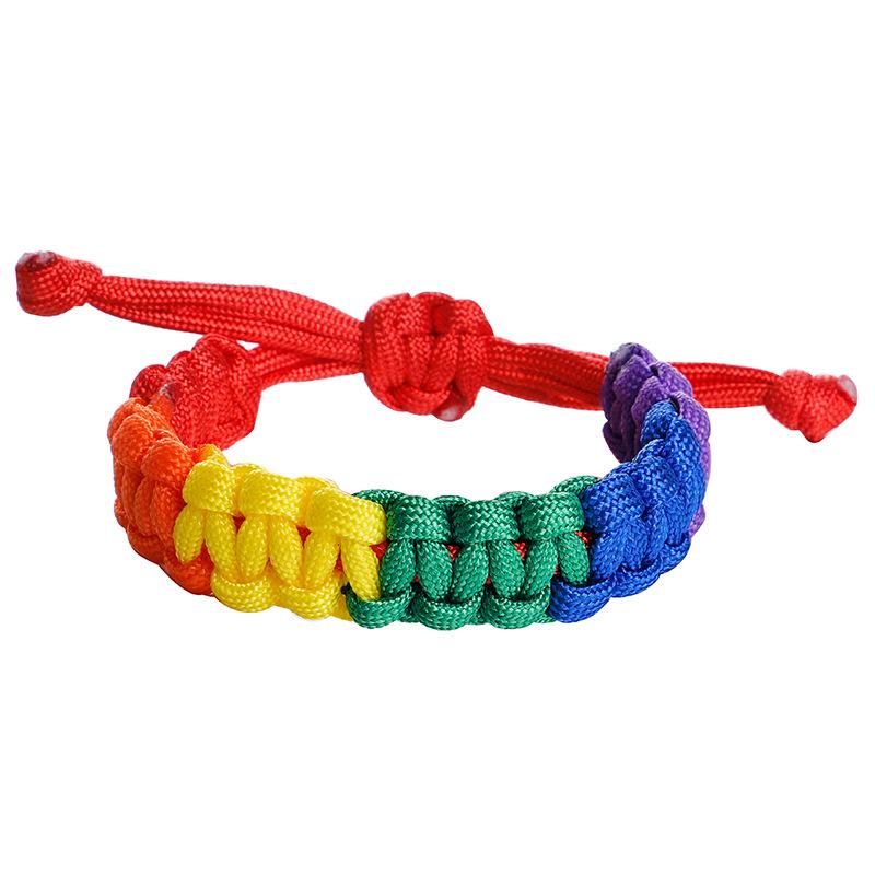 Manufacturer LGBTQ Pride Rainbow Design Paracord Unisex Women Survival Bracelets for Men