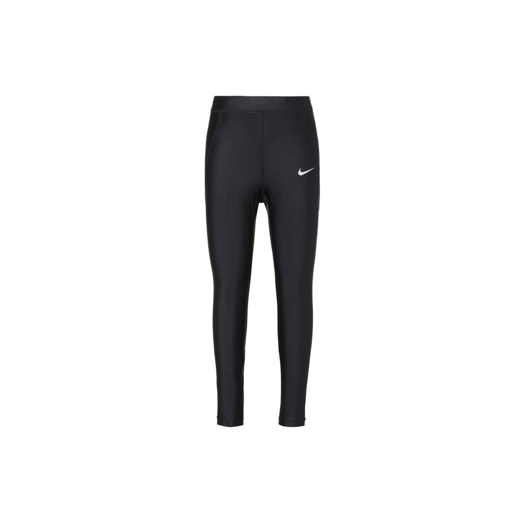 Nike Logo Print Slim Fit Long Workout Pants Women Bottoms Black 890334-010