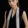 AVVINA PELLE Long Twilly Silk Scarf - Black/Taupe