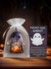Pockets Hug Ghost Miniature Figurine with Motivational Card Figure Sculpture for Halloween Christmas Loved Ones and Friends