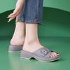 Модные весенне-летние повседневные металлические сандалии для женщин, легкие, нескользящие, пляжные танкетки, повседневные и элегантные, новый продукт, простые