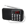 LEFON Перезаряжаемое многофункциональное карманное AM/FM радио с поддержкой USB и карт microSD, MP3-плеер, светодиодный фонарик и портативное радио (черный)