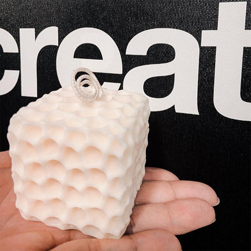 Cube Honeycomb Scented Candle Silicone Mold DIY Chocolate Mousse 3D Cube Shape Molds Wedding Home Decoration
