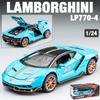Масштаб 1/24 Lambo LP770-4, литая под давлением модель автомобиля, игрушечный автомобиль с откатным механизмом, звуком и светом для детей, коллекция подарков для мальчиков и девочек