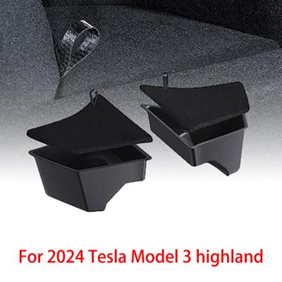 Для Tesla Model 3 Highland 2024 Задний багажник Ящики для хранения вещей Левый правый угол Органайзер Аксессуары Флокированные крышки TPE Cargos