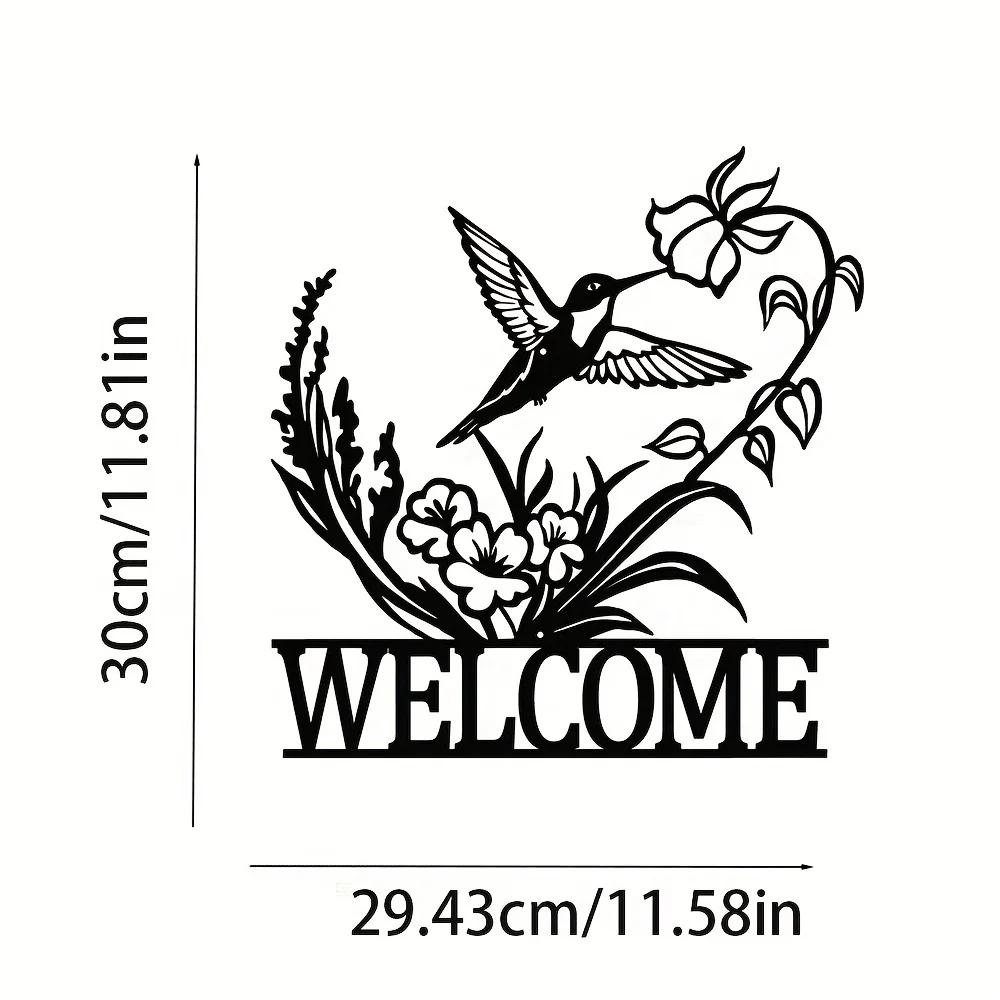 Минималистичные металлические настенные украшения: Приветственные знаки в виде совы, бабочки и колибри — для использования внутри и снаружи помещений