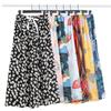 Women's Summer Loose-Fit Wide-Leg Pajama Pants - Imitation Cotton Silk, Nine-Point Length, Wear Indoors or Out