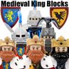 MOC Средневековый Король Строительные Блоки Армия Замок Ворон Красный Лев Черный Орел Рыцарь Фигурки Солдат Мечи Щит Оружие Кирпичики Игрушки