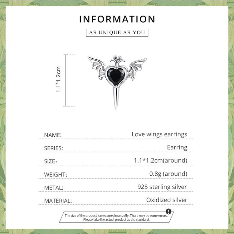 BAMOER, 1 шт., стерлинговое серебро 925 пробы, красивые серьги с цирконием и кинжалом в форме алого сердца для крутых девочек