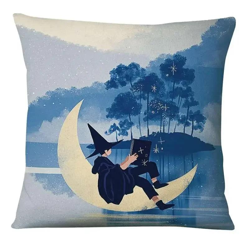 Наволочка в японском стиле с рисунком мультфильма для маленькой девочки, наволочка с принтом неба, украшение для спальни, дивана, наволочка