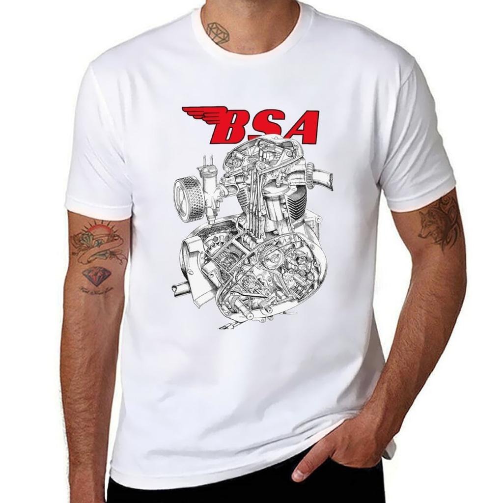 BSA A65 Engine T-Shirt Plus Size Loose Fit T-Shirt