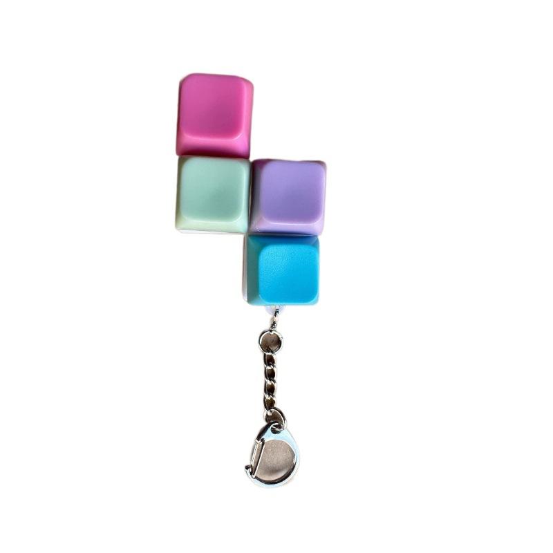 Unzip Button Creative Unzip Square Keyboard Small Toy Pendant Macaron Unzip Keycap Keychain