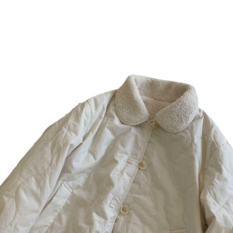 Женская зимняя утолщенная теплая куртка на подкладке из овечьей шерсти, двусторонняя куртка на подкладке с лацканами и китайскими застежками-пуговицами, куртка на подкладке