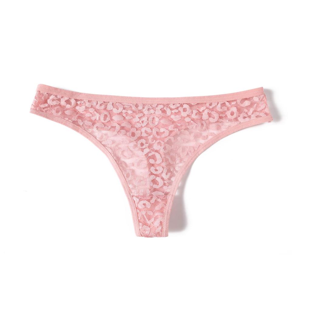 Женские кружевные трусики-стринги с полыми полупрозрачными вставками M-XL женские с Т-образной спинкой 40-70 кг