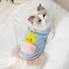 Cat Clothes Cartoon Pocket Vest Spring and Summer Thin Breathable Bipeg Blue Cat Kitten Puppy Pet Clothes