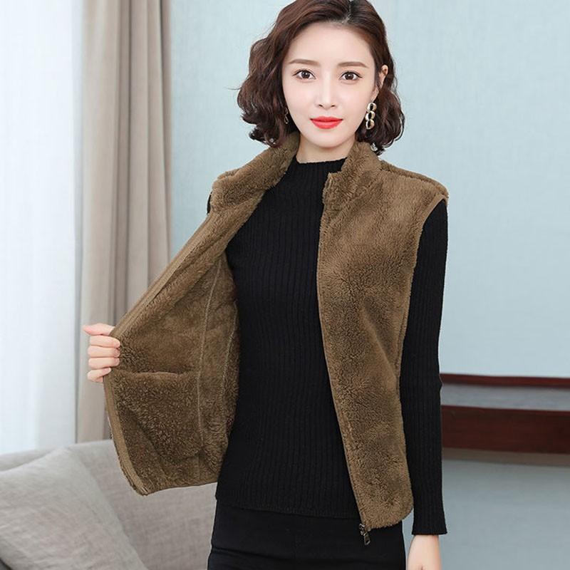 Women's Autumn and Winter Warm Hooded Thickened Loose Filled Cotton Vest Letter Printed Vests