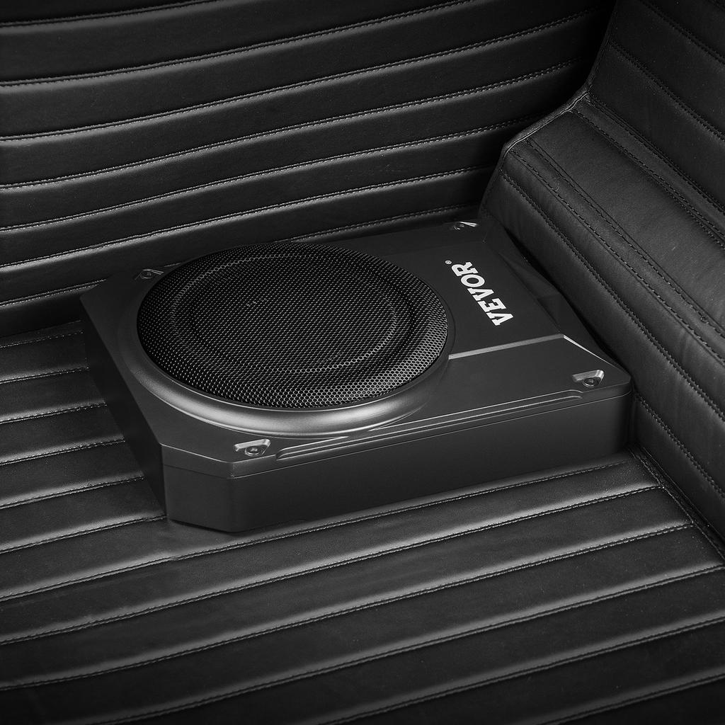 VEVOR 10" 400W Underseat Car Subwoofer, Slim Powered Car Subwoofers Under the Seat, Low Profile Audio Sub Built-in Amplifier
