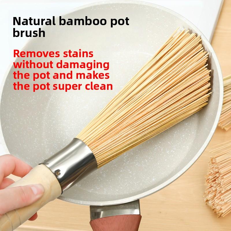 Натуральная кухонная бытовая чистящая бамбуковая щетка
