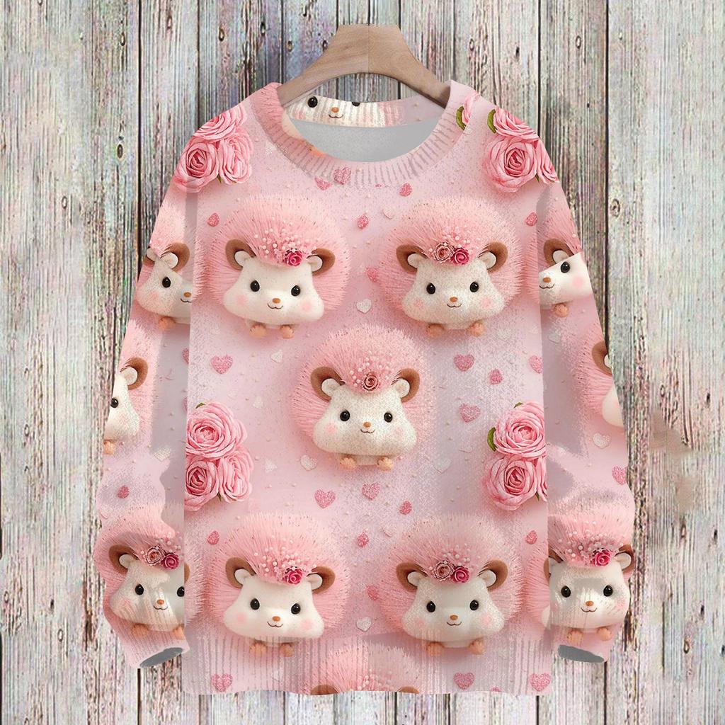 Свитшоты ко Дню святого Валентина для детей, вязаные свитера для мальчиков и девочек, симпатичные рубашки, осенние свитера с круглым вырезом, топы