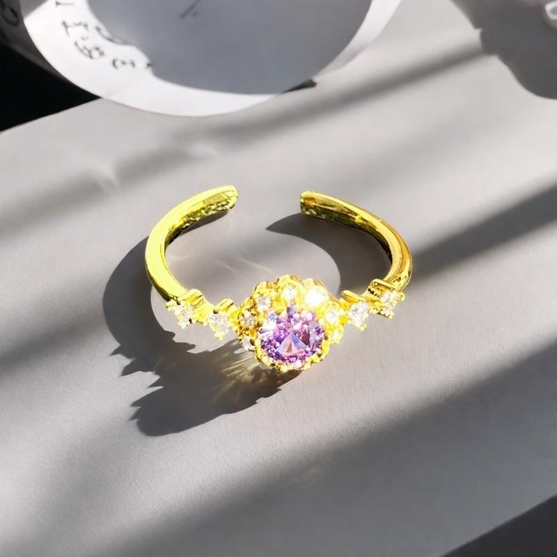 Да, Серия «Слепая коробка», Цветное сокровище, Цыганское открытое кольцо, Волна, Микровставка цирконов, Роскошное кольцо высокого класса.