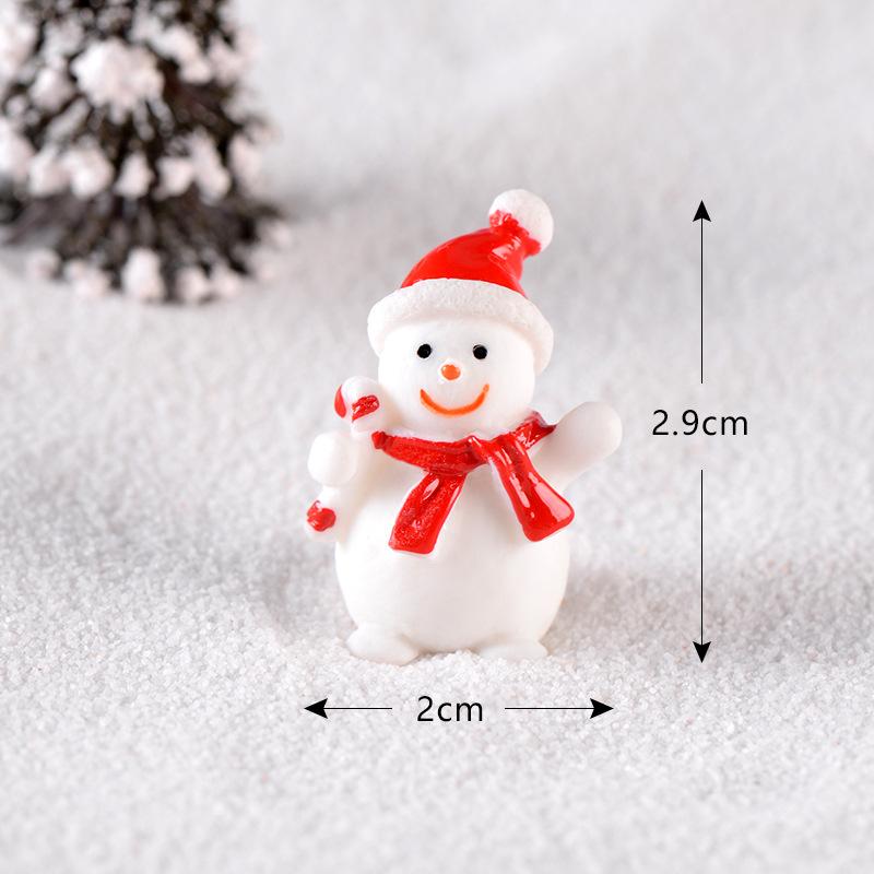 Mini Resin Christmas Decoration Santa Claus Snowman Tree Micro Landscape Model DIY Miniature Garden Figurines Home Decoration