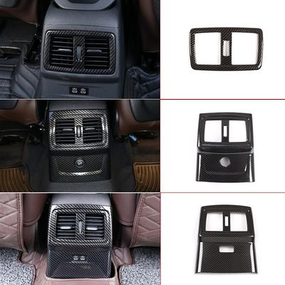Для BMW X1 F48 X2 F47 2016-21 ABS Углеродное волокно Рамка воздуховода кондиционера заднего ряда автомобиля Декоративная наклейка Автомобильные аксессуары