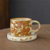 Retro Ceramic Cup Mug Style Simple Afternoon Tea Cup Creative Coarse Pottery Coffee Cup Saucer Set