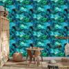 Wallpaper Ink turquoise, sea blue, navy blue and blue 50x1000