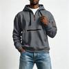 Men's Half Zip Hoodie with Decorative Pockets for Outdoor Sports and Casual Wear