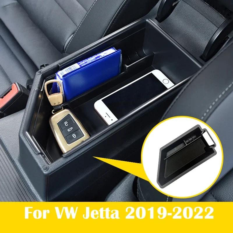 Interior Center Console Organizer Armrest Storage Box for VW Jetta Accessories 2019 2020 2021 2022 2023 (also for Korean)