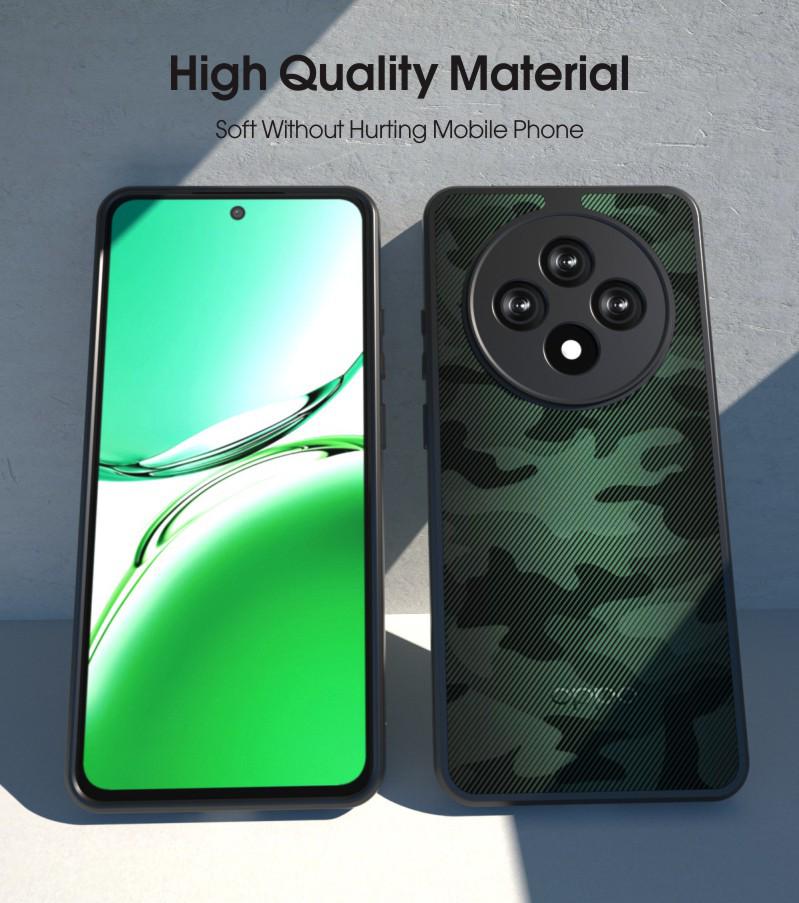 Противоударный чехол OPPO Reno 12F/F27 с камуфляжем и ремешком