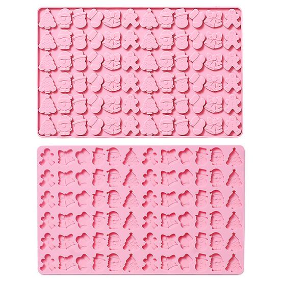 Рождественские силиконовые формы 72-гнездные мини рождественские фигурки устойчивы к высоким/низким температурам легко