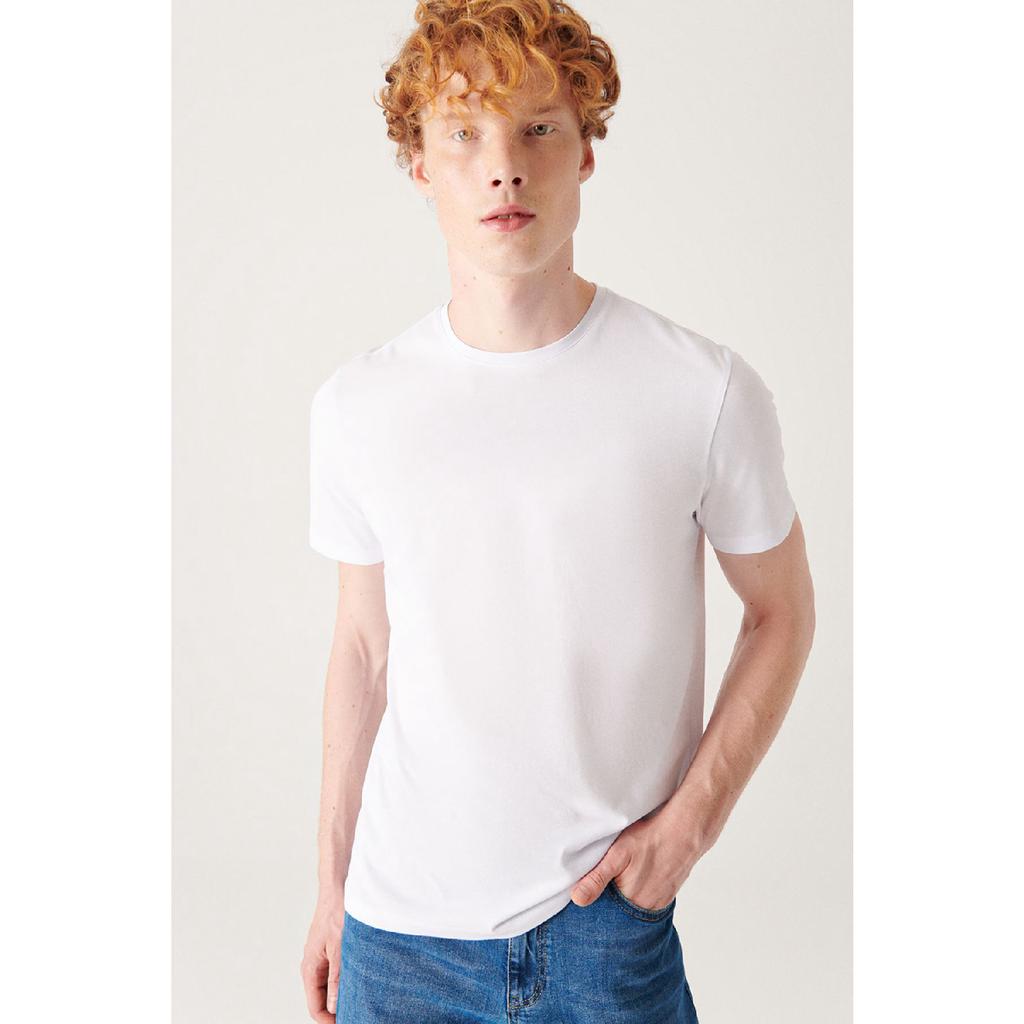 Мужская черная дышащая футболка с круглым вырезом стандартного кроя из 100% хлопка E001000