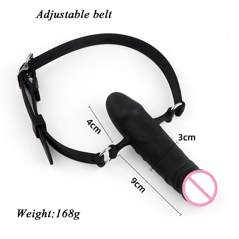 Silicone Ball Open Mouth Gag Penis Gag Bondage Restraints Adult Game Oral Fixation Stuffed Slave Sex Toy for Couple