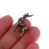 1Pc Copper Alloy Sika Deer Tabletop Small Ornaments Vintage Animal Figurines Desk Decorations Accessories Home Decor Crafts