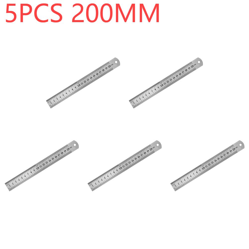 15-50Cm Stainless Steel Ruler Metal Straight Ruler Stationery Drafting Supplies Hand Tools Precision Double Sided Measuring Tool