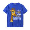 Just A Girl Who Loves Giraffes Funny Giraffe Gift T Shirt T Shirt Oversized Summer Cotton Unisexs Top Tshirts Comfortable