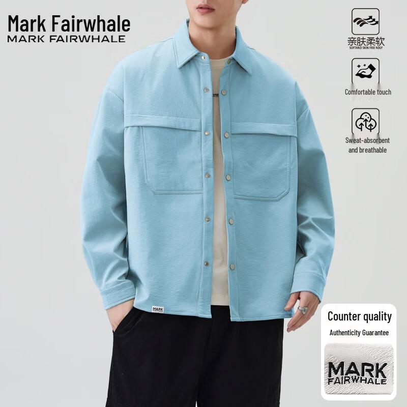 Mark Fairwhale Мужская повседневная рубашка с длинным рукавом