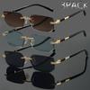 3 шт. Модные прямоугольные солнцезащитные очки без оправы, Бескаркасные модные очки, Панк солнцезащитные очки, Градиентные, Мужские, Женские, Защита от УФ-лучей 400, Очки для вождения