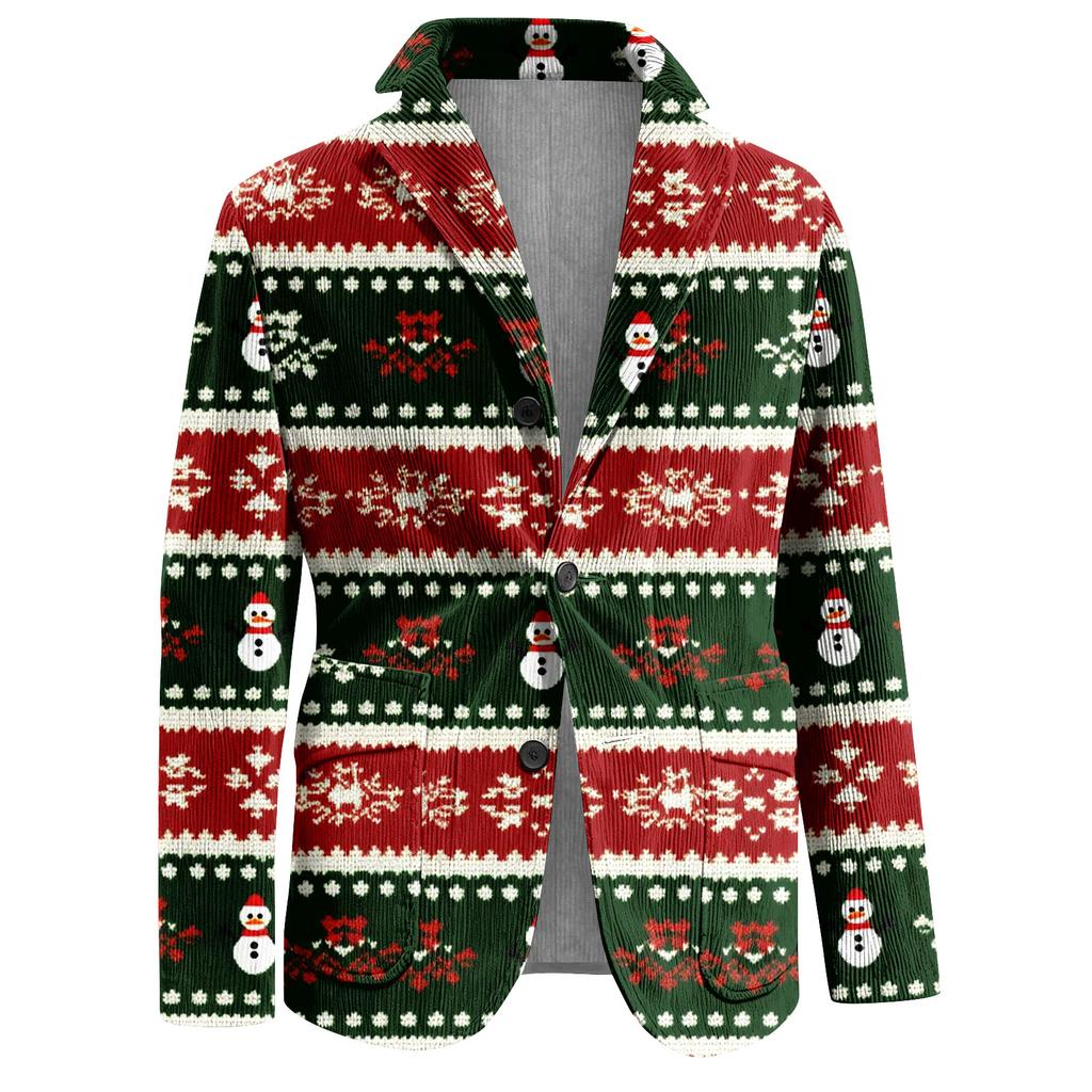 Мужской уродливый рождественский вельветовый теплый карманный пиджак-кардиган, мужской повседневный костюм